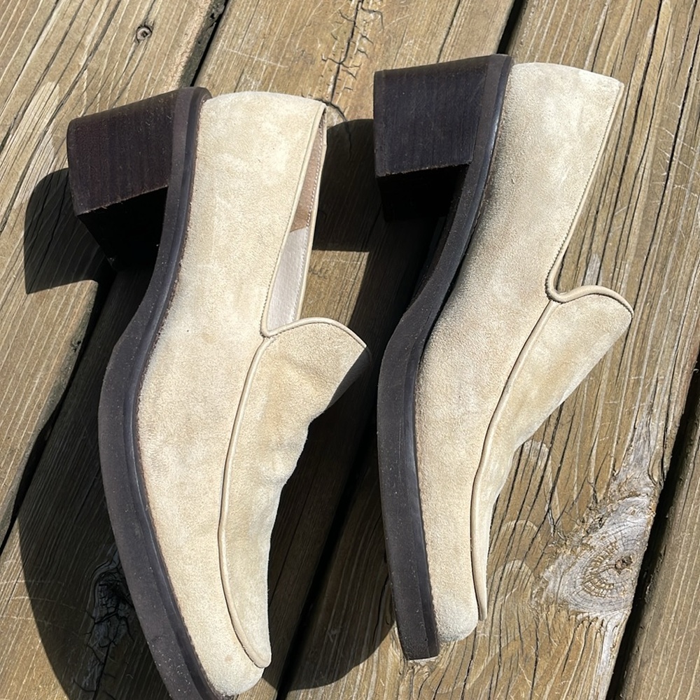 Enzo Angiolini SUEDE Cream Slip-On heels, size 8M - Picture 5 of 10